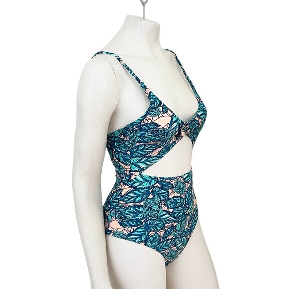 CUPSHE Lush Leaves One Piece Swimsuit Bathing Suit SZ S - Picture 6 of 13